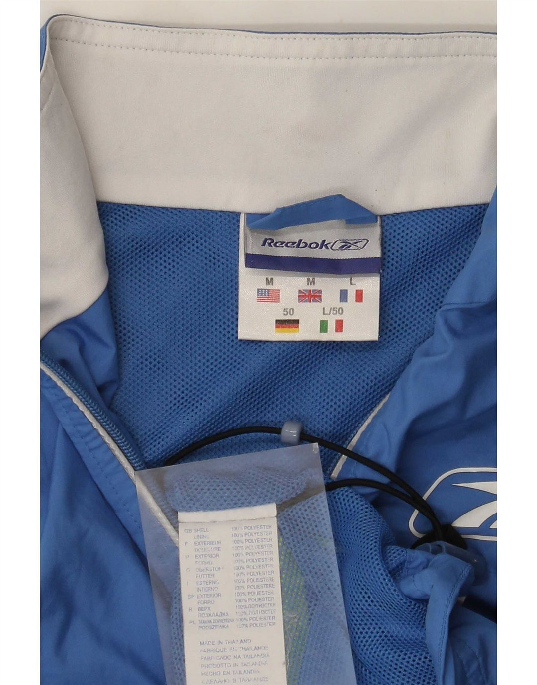 Reebok Mens Gilet UK 38 Médio Azul Colourblock Poliéster