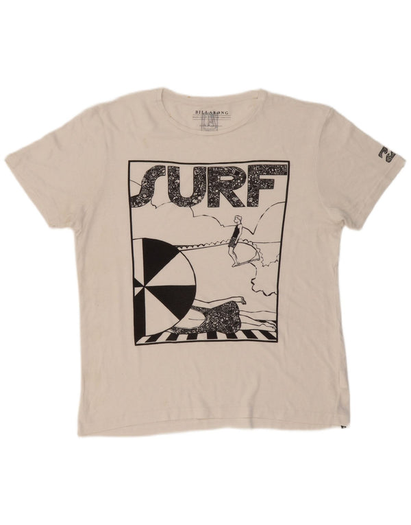 Camiseta gráfica masculina BILLABONG XL poliéster branco
