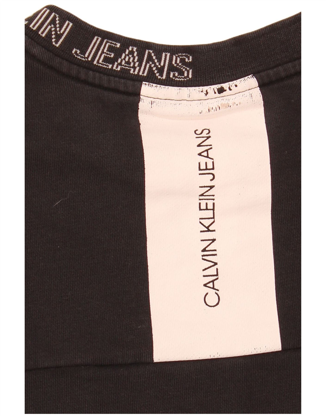 Calvin Klein Jeans moletom gráfico masculino jumper médio preto colorblock