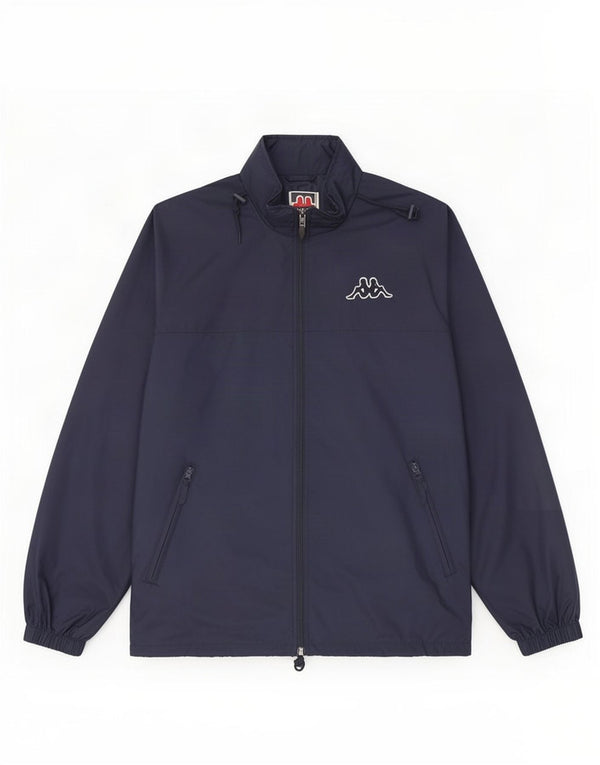 Jaqueta de chuva masculina Kappa com capuz UK 42 XL azul marinho nylon