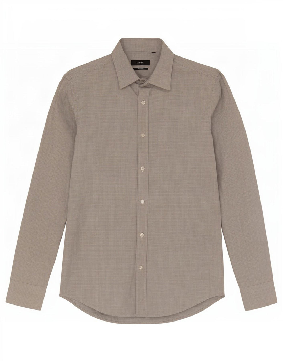 Camisa masculina Hugo Boss tamanho 38 15 algodão listrado cinza médio