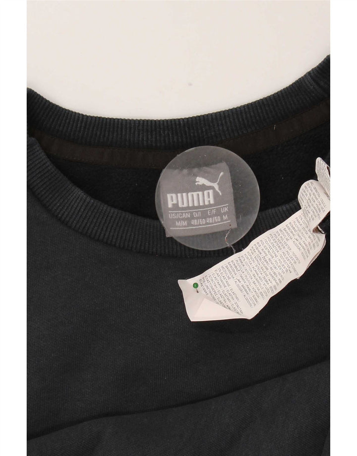 Puma Mens Graphic Moletom Jumper Médio Algodão Preto