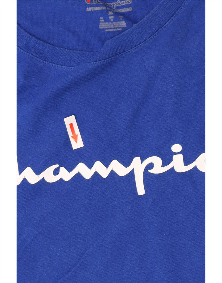 Camiseta gráfica masculina Champion azul médio