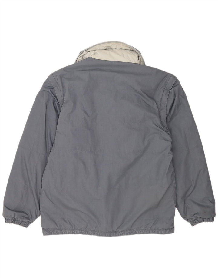 Jaqueta acolchoada reversível masculina North Land UK 40 grande poliéster cinza
