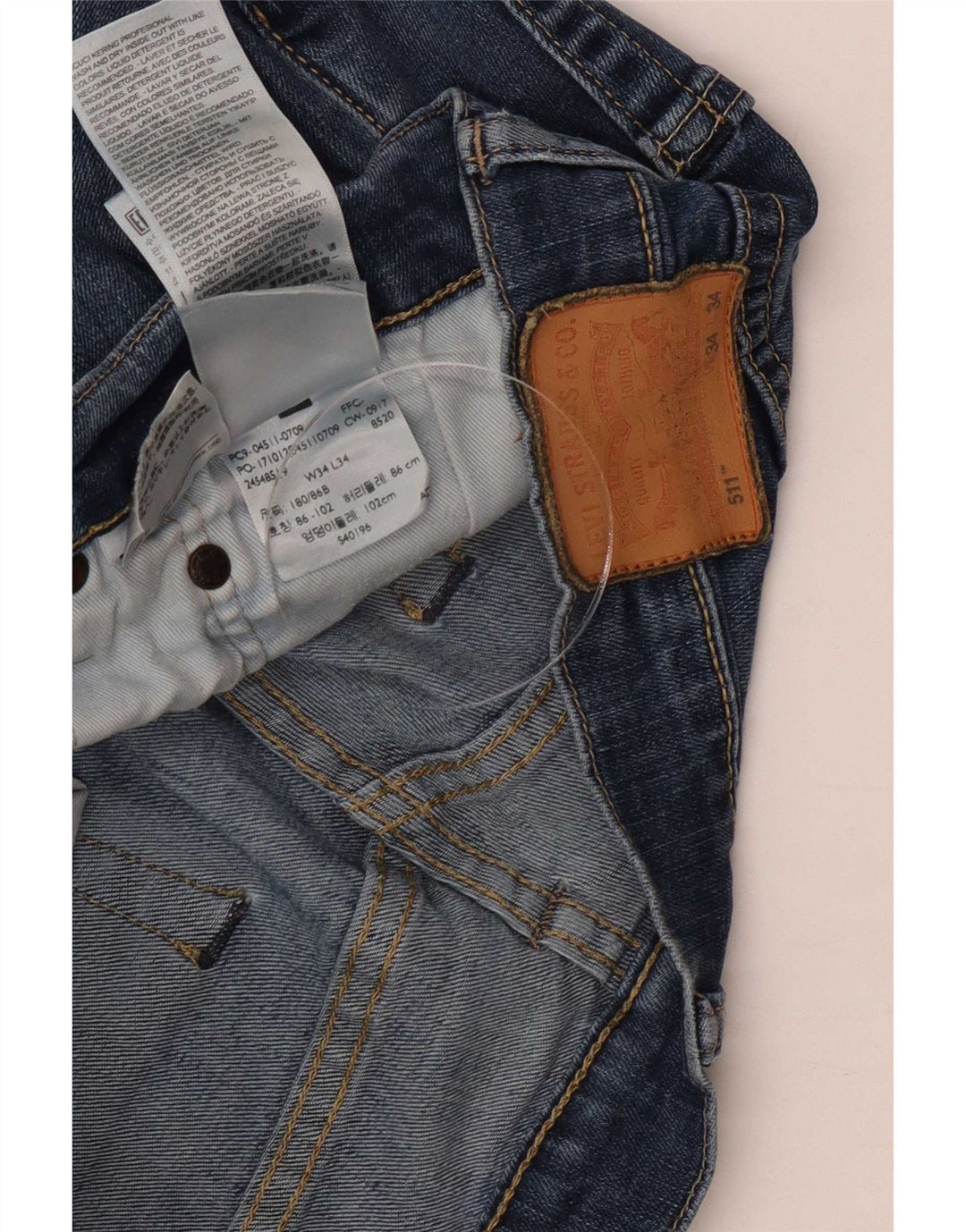 Calça Jeans Levis 511 Slim Masculina W34 L34 Azul Algodão