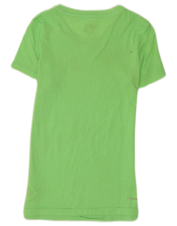 Adidas Mulher Aeroknit Camiseta Top UK 4/6 XS Verde Algodão