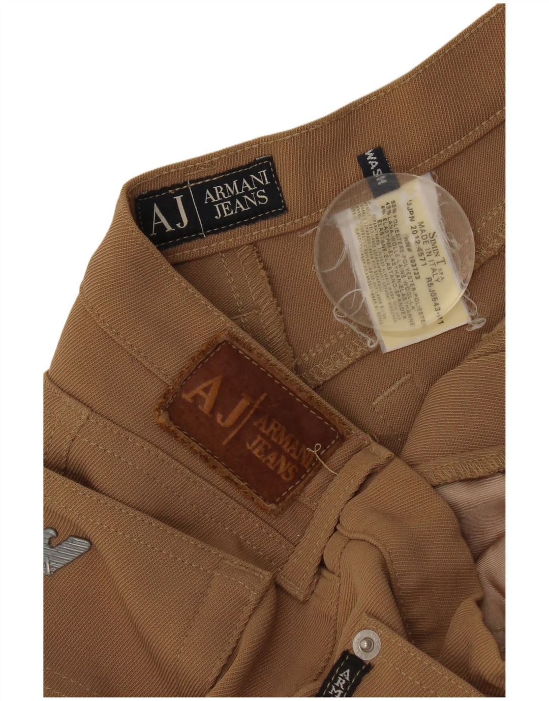 Calça feminina casual slim Armani W30 L34 poliéster marrom
