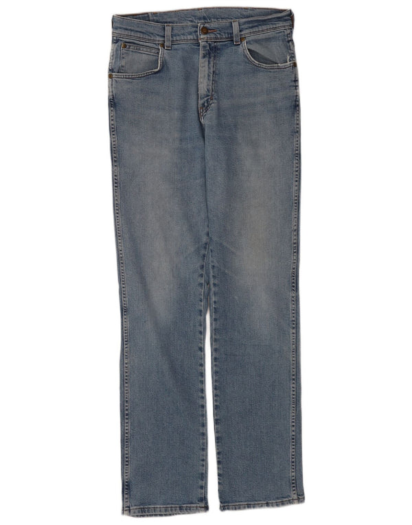 Wrangler Mens Regular Fit Jeans Reta W32 L34 Azul Algodão