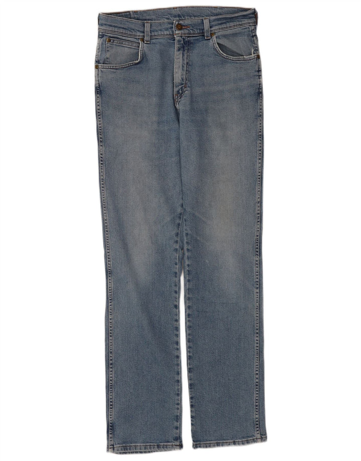 Wrangler Mens Regular Fit Jeans Reta W32 L34 Azul Algodão