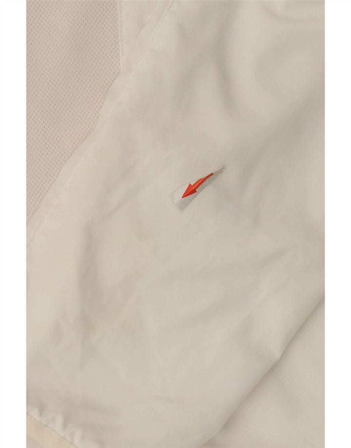 NIKE Womens Tracksuit Top Jacket UK 14 Médio Branco Poliéster