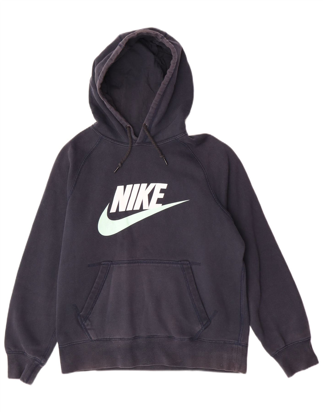 Jumper com capuz gráfico masculino Nike médio azul marinho algodão