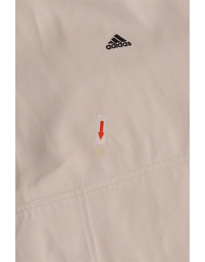 Adidas Mens Hoodie Jumper Médio Algodão Branco
