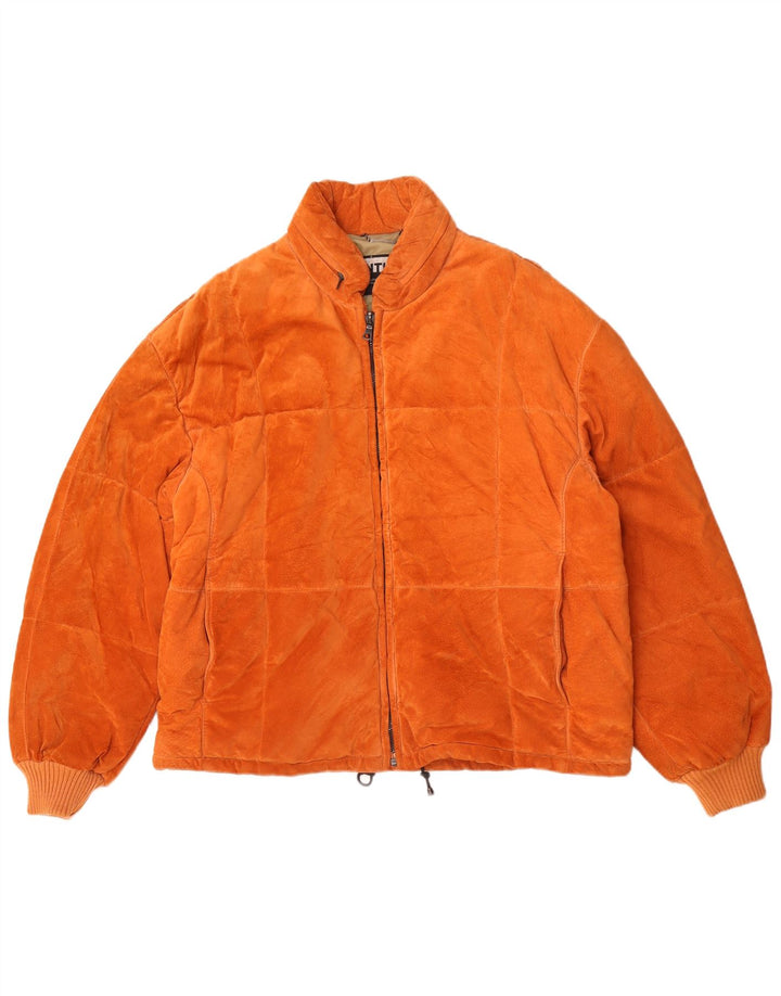 Jaqueta feminina de camurça com capuz Fox UK 18 XL laranja