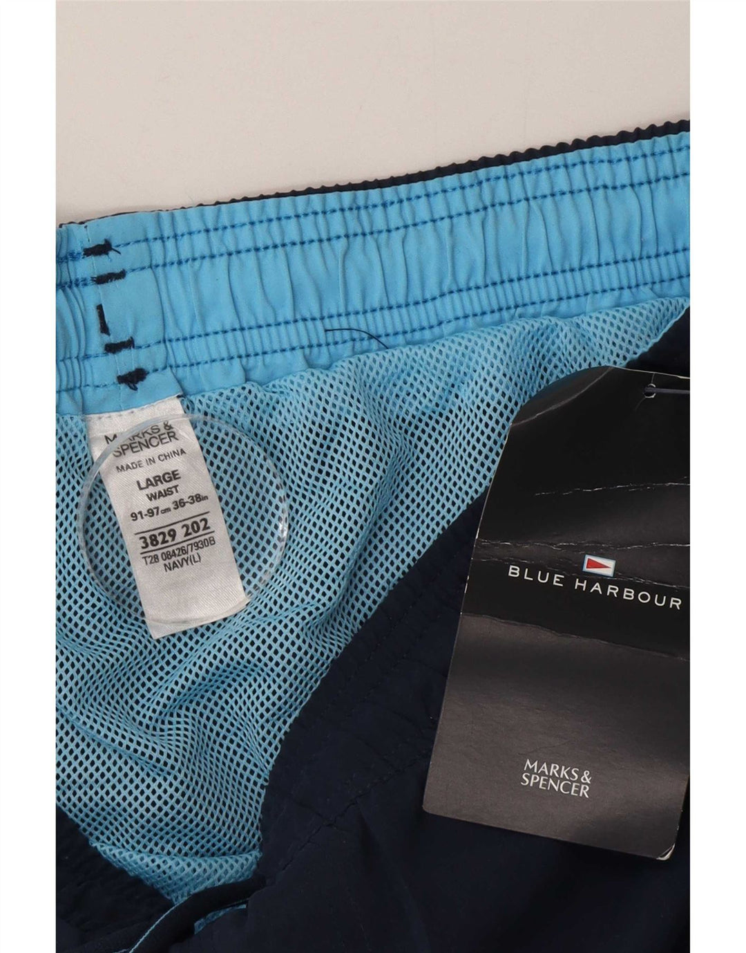 Shorts de natação masculino Marks & Spencer Blue Harbor grande azul marinho