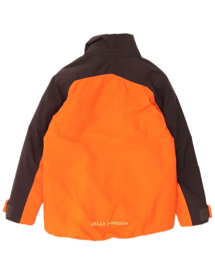 HELLY HANSEN Boys Graphic Windbreaker Jacket 9-10 Years Orange Colourblock