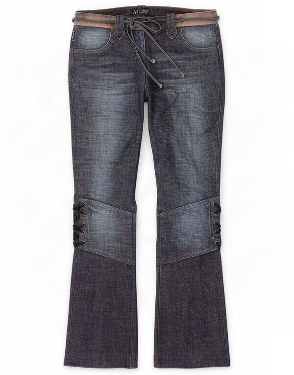 Armani Womens Bootcut Jeans UK 12 Médio W30 L31 Azul Algodão
