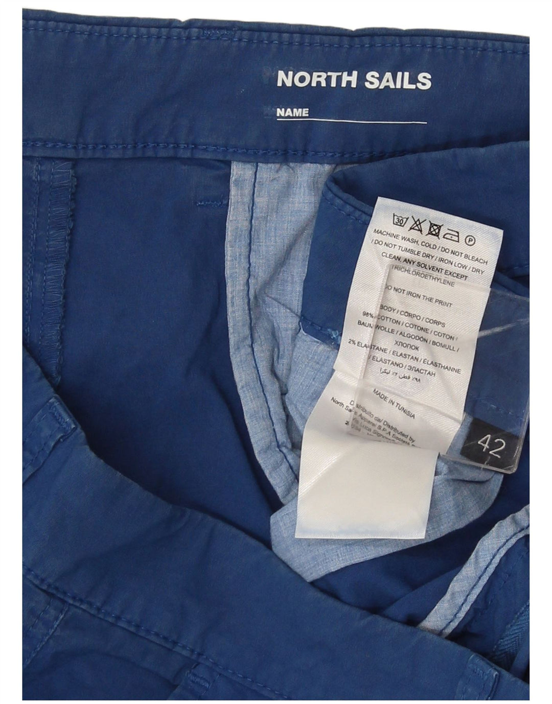 Shorts Chino masculino North Sails W42 2XL algodão azul