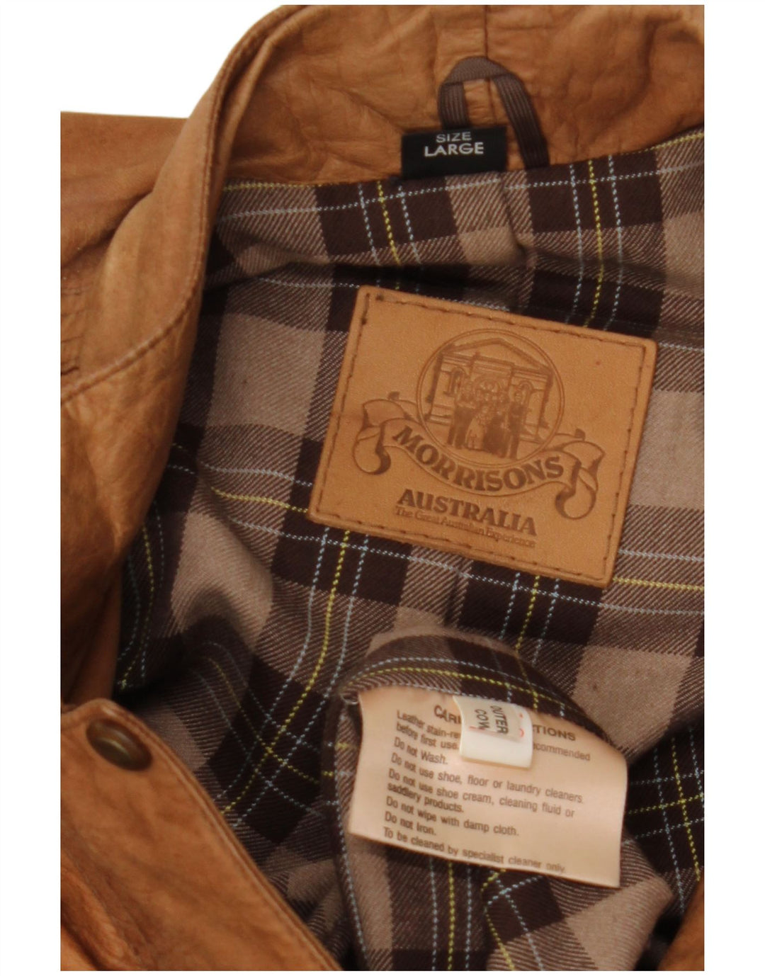 Casaco de couro feminino VINTAGE Reino Unido 16 grande couro bege