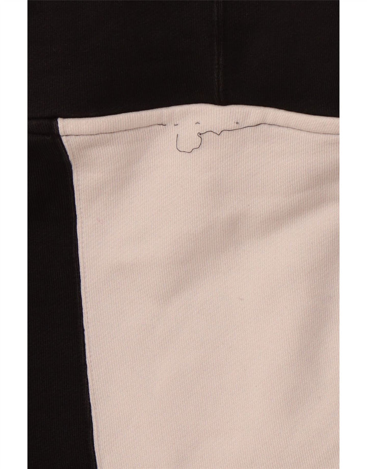 ADIDAS Mens Graphic Hoodie Jumper Grande Algodão Colorblock Preto