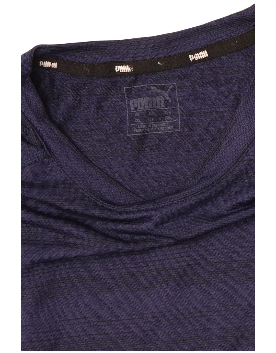 Camiseta masculina PUMA Top 2XL listrada azul marinho