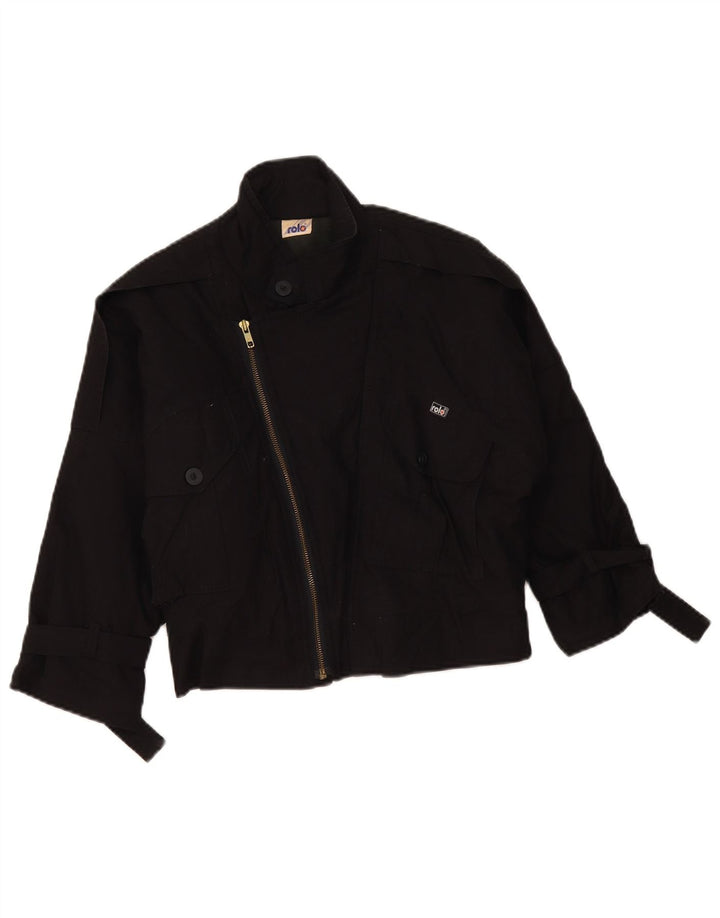 Jaqueta bomber vintage masculina 11-12 anos preta