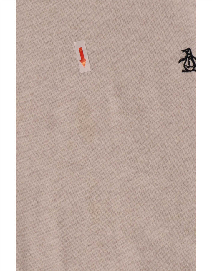 Suéter masculino Penguin com gola canoa 2XL algodão cinza