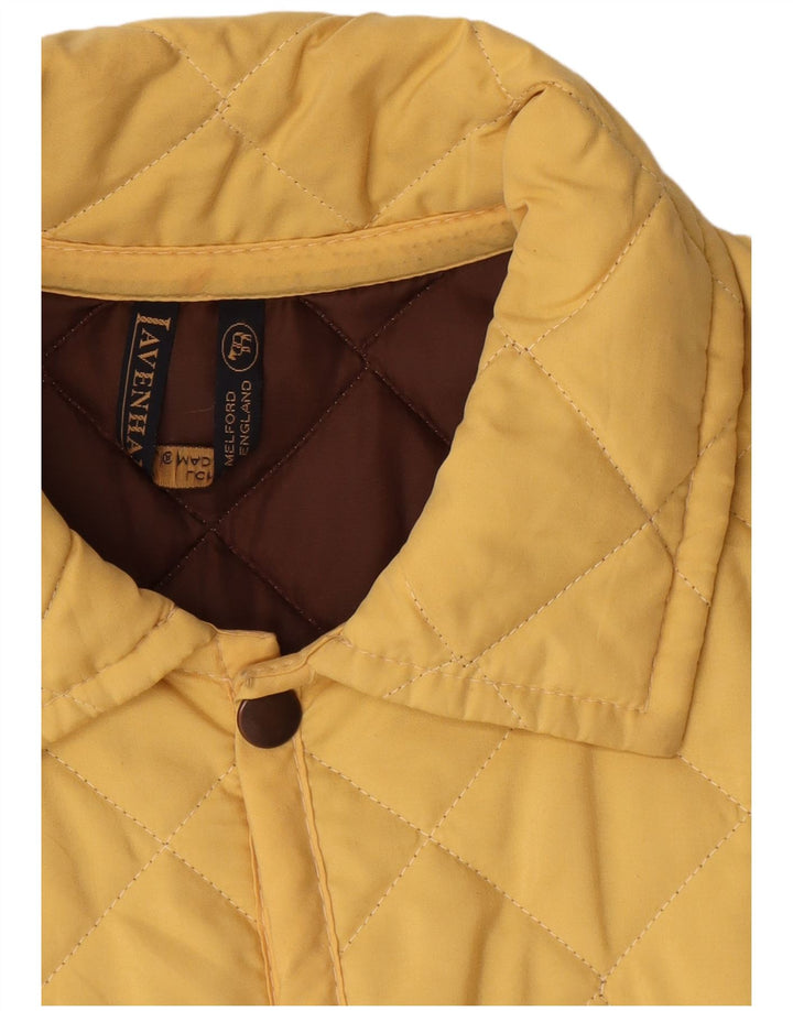 Jaqueta acolchoada masculina Lavenham UK 38 poliéster amarelo médio