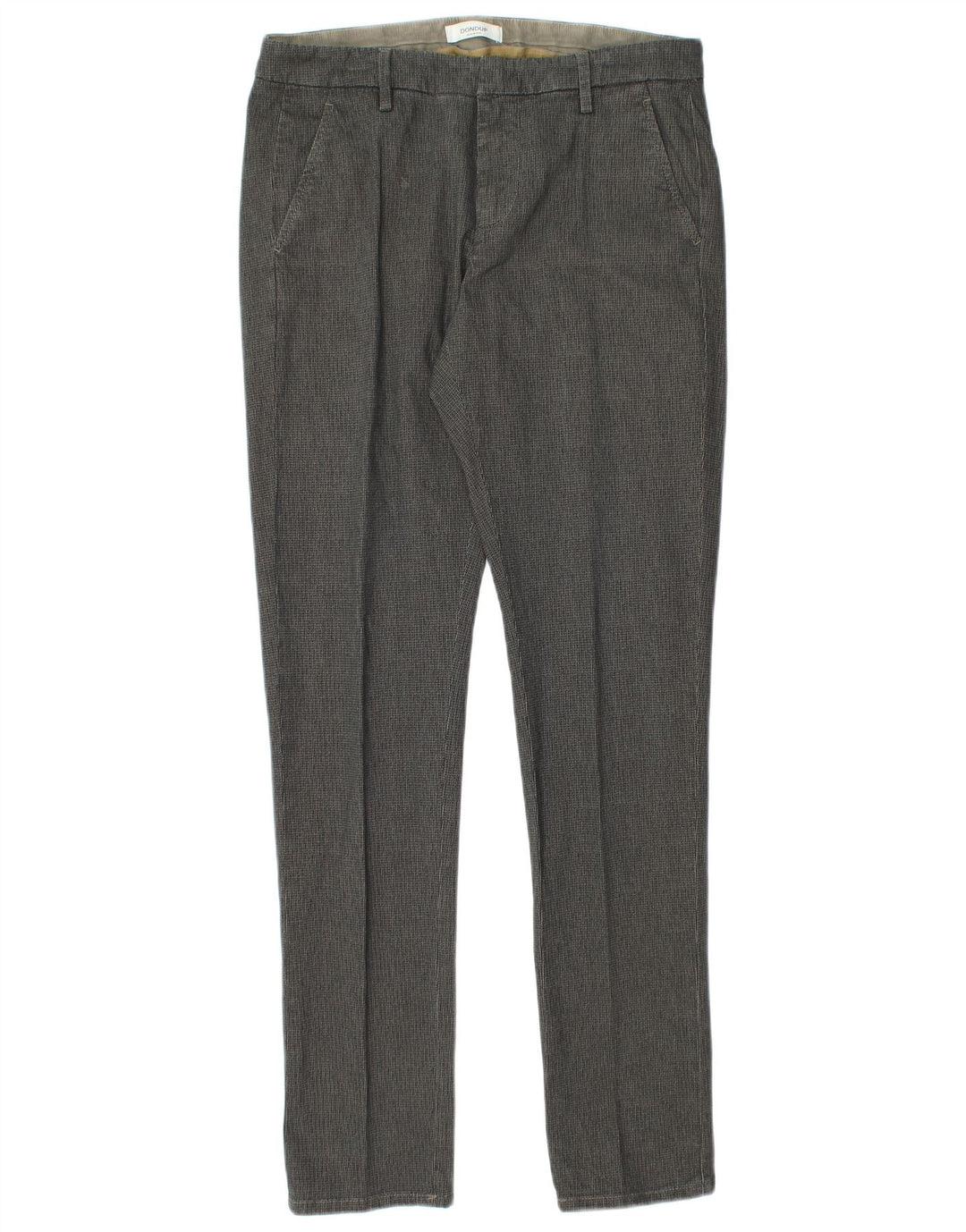 Calça Chino Masculina Slim Dondup W31 L32 Algodão Xadrez Cinza