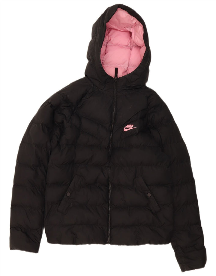 Jaqueta acolchoada com capuz Nike Girls 13-14 anos XL preto poliéster