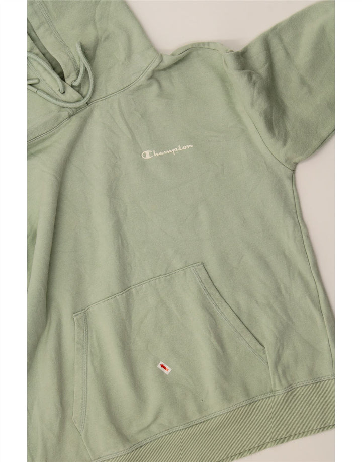 CHAMPION Womens Hoodie Jumper UK 14 Medium Green Cotton Vintage Champion and Second-Hand Champion from Messina Hembry 