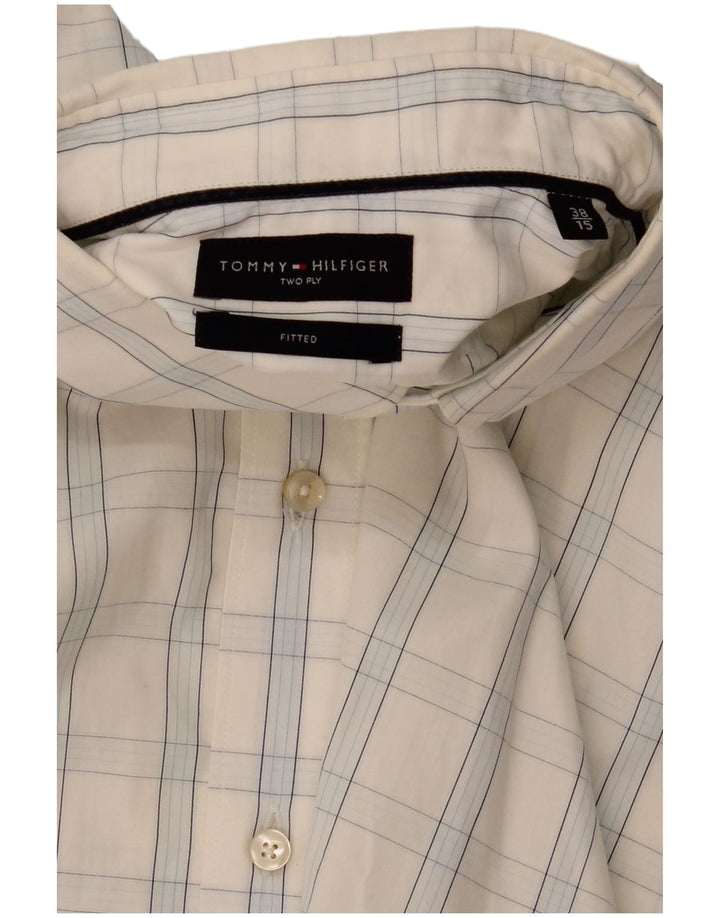 Camisa masculina TOMMY HILFIGER tamanho 38 15 xadrez branco médio