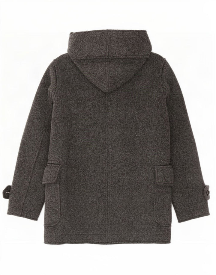 Casaco corta-vento masculino Zara com capuz duplo e trespassado Reino Unido 38 lã cinza médio