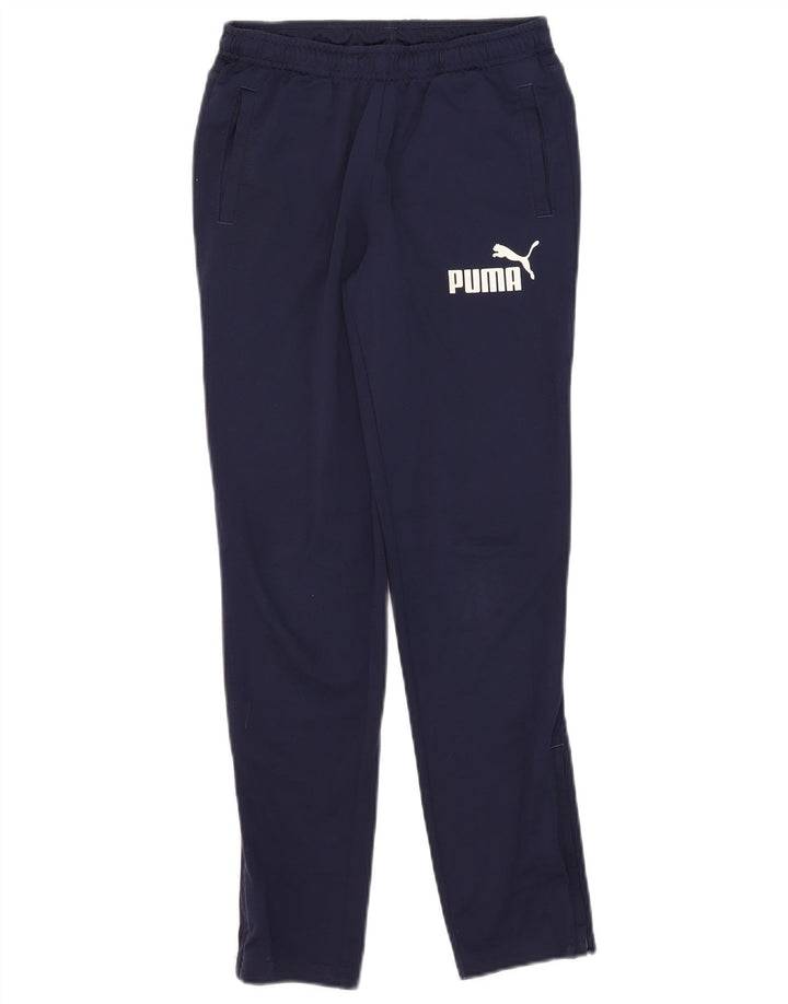 Calças de treino Puma Boys Graphic 11-12 anos azul marinho poliéster