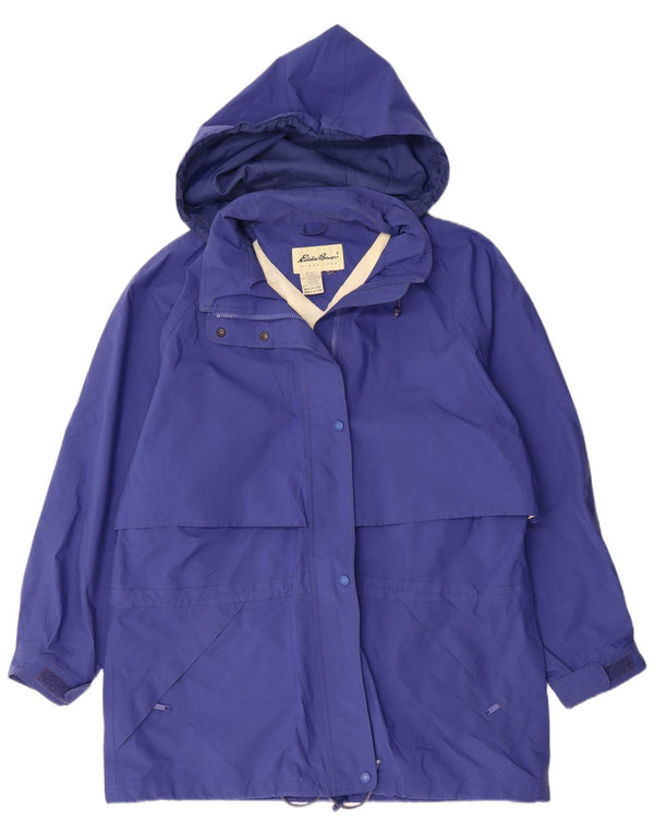 Casaco corta-vento feminino EDDIE BAUER com capuz UK 20 2XL azul poliéster