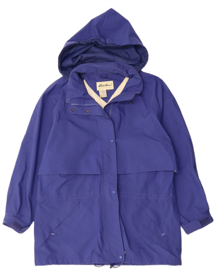 Casaco corta-vento feminino EDDIE BAUER com capuz UK 20 2XL azul poliéster