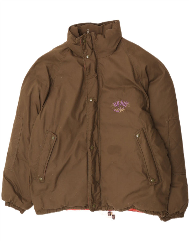 Jaqueta acolchoada masculina vintage UK 42 XL marrom