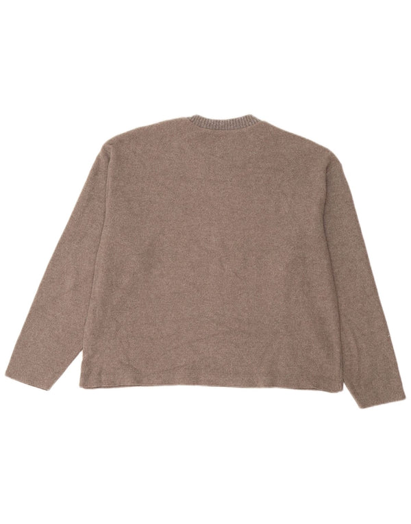 Zara Womens Loose Fit Top Manga Longa Reino Unido 14 Médio Marrom Salpicado