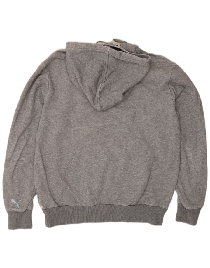 Puma masculino gráfico moletom com capuz cinza médio manchado