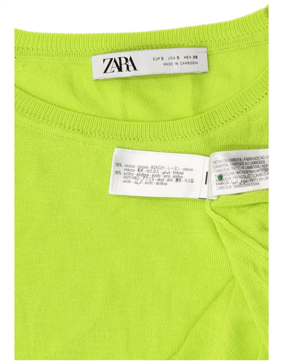 Zara Suéter feminino oversized com gola canoa Reino Unido 10 viscose verde pequena
