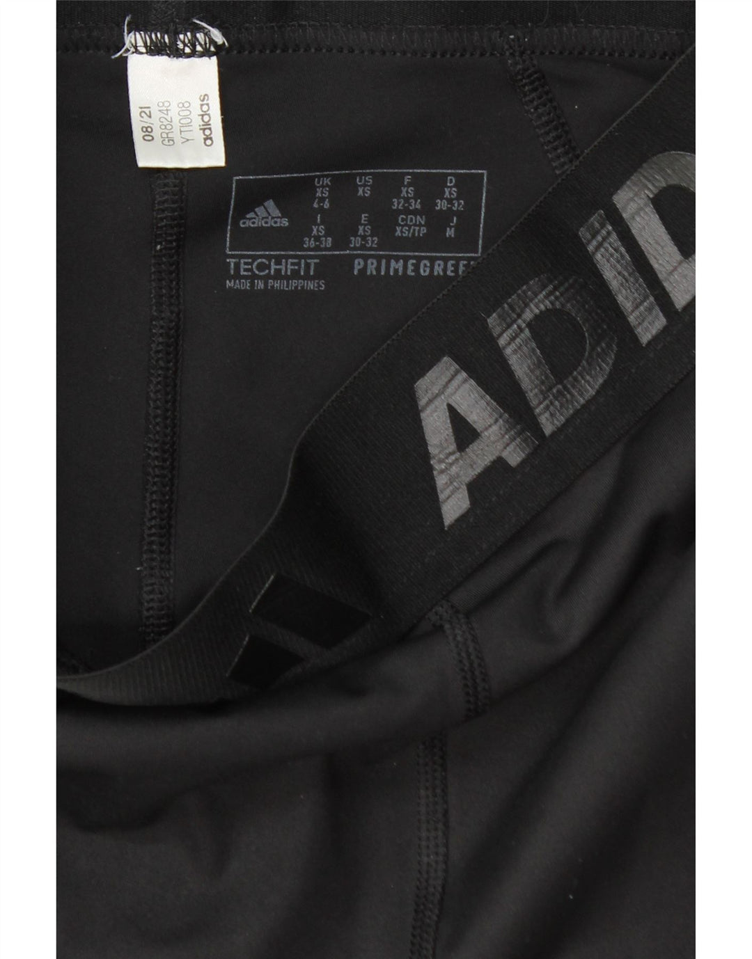 ADIDAS Womens Graphic Leggings UK 4/6 XS Preto Poliéster