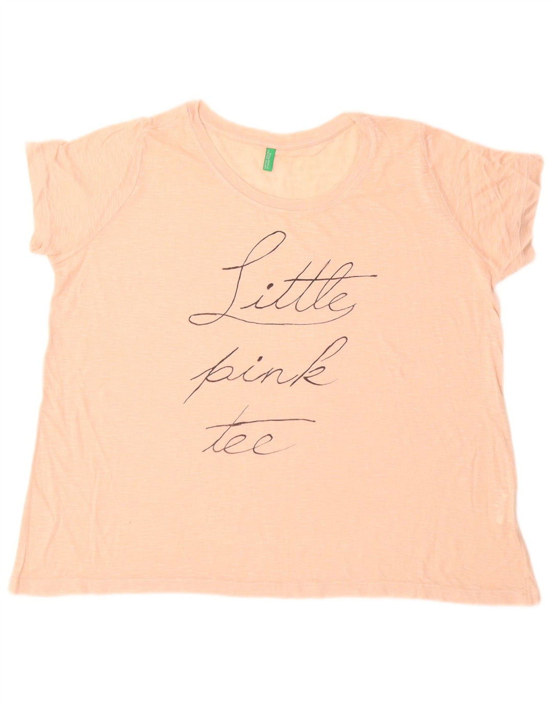 Camiseta feminina grande com estampa Benetton Reino Unido 10 pequena rosa manchada