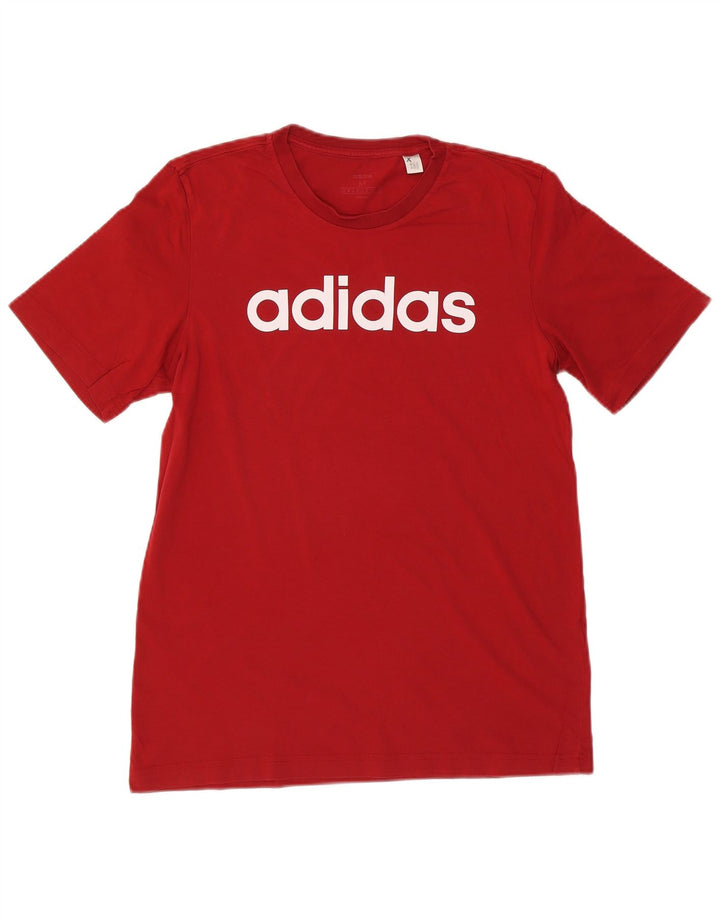 Adidas Mens Graphic T-Shirt Top Médio Algodão Vermelho