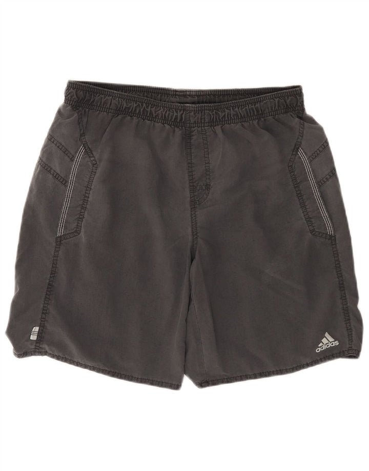 Shorts de natação masculino Adidas médio cinza nylon