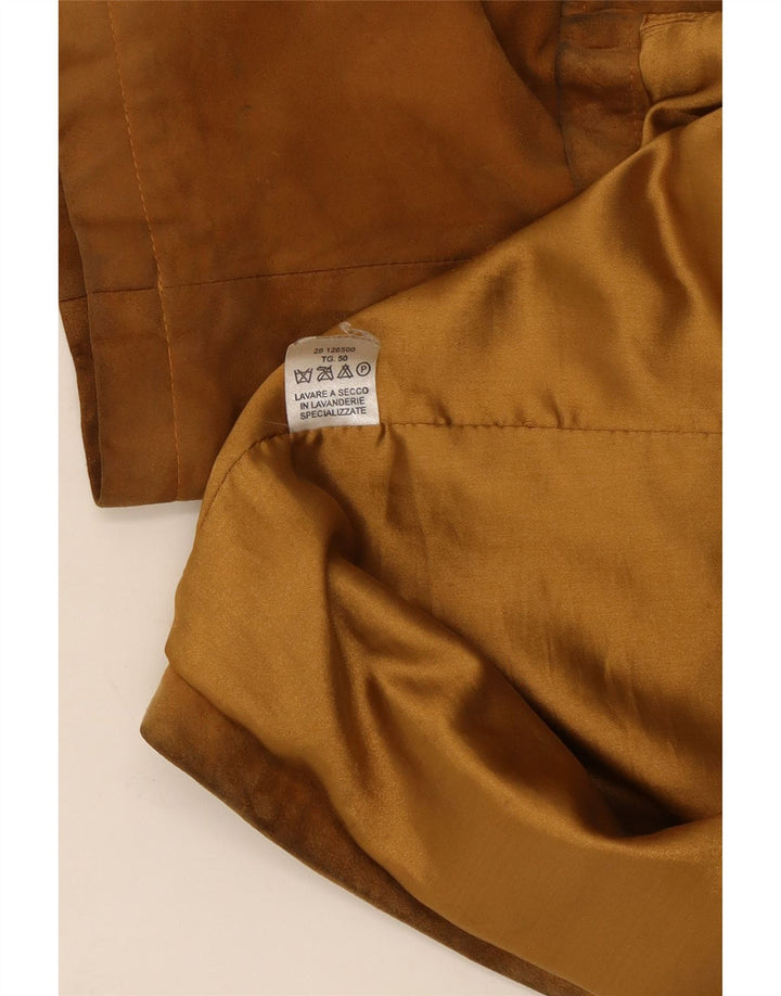 Jaqueta blazer feminina vintage de camurça com 2 botões IT 50 XL marrom