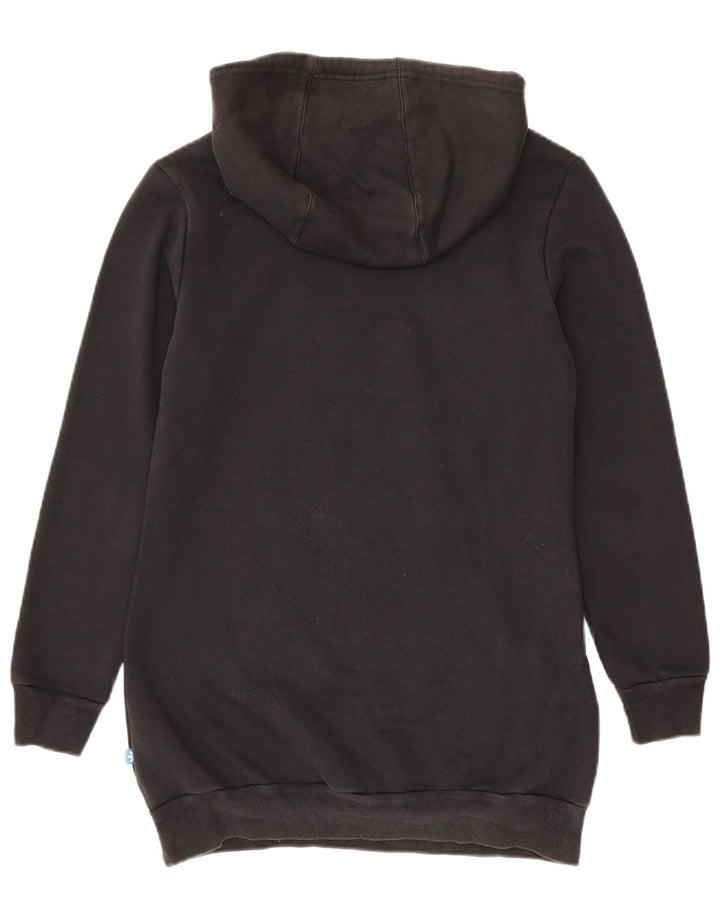 Adidas Womens Longline Graphic Hoodie Jumper EU 42 Médio Preto Poliéster