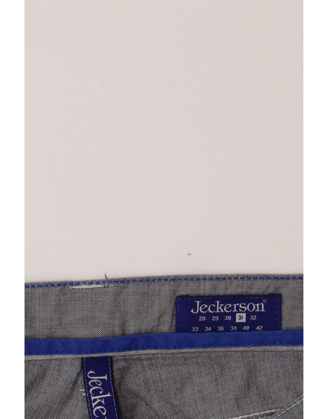 JECKERSON Mens Slim Casual Trousers W31 L33  Grey Cotton Vintage Jeckerson and Second-Hand Jeckerson from Messina Hembry 