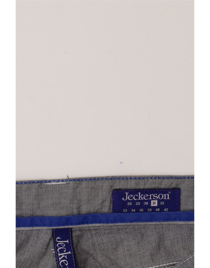 JECKERSON Mens Slim Casual Trousers W31 L33  Grey Cotton Vintage Jeckerson and Second-Hand Jeckerson from Messina Hembry 