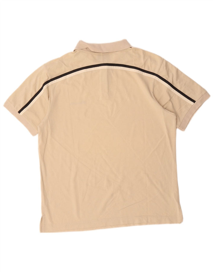Camisa polo masculina Champion com gola zip e algodão colorblock bege médio