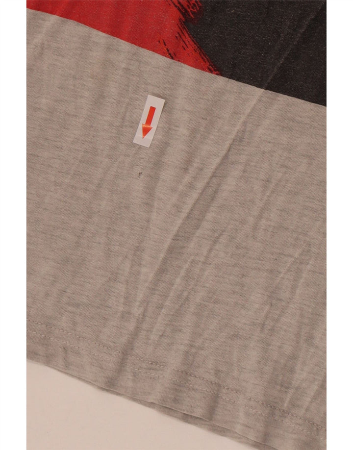 Camiseta masculina gráfica Saltrock Top algodão cinza médio