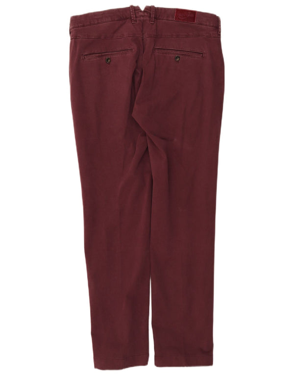 Jacob Cohen Mens Slim Chino Calças W34 L30 Borgonha